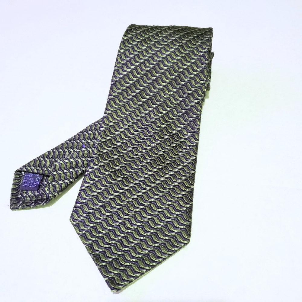 Gianfranco Valentino Wave Print Silk Tie